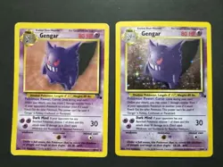 Pokemon TCG Gengar Fossil Holo and Non Holo Cards 5/62 And 20/62 Unlimited Rare - Image 1
