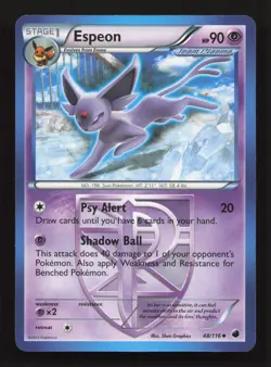 Pokemon Card Espeon 48/116 - Black & White - Plasma Freeze Non Holo LP - Image 1
