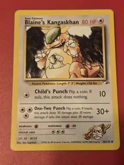 Pokemon Blaine's Kangaskhan Gym Heroes Set Uncommon 36/132 WOTC Vintage Vtg - Image 1