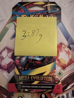 (VERY HEAVY) 32.87g Pokemon TCG Mega Evolution Sleeved Booster Pack (SEALED)✅ - Image 2