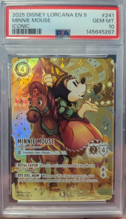 2025 Disney Lorcana Fabled Minnie Mouse Sweetheart Princess Iconic #241 PSA 10 - Image 1