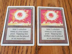 Magic The Gathering Lot of Two (2) SOL RING UNLIMITED Edition Lightly Played - Image 1