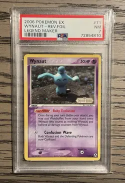 2006 Pokemon EX Wynaut Rev Foil Legend Maker PSA 7 - Image 1