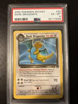 2000 Pokemon Team Rocket Dark Dragonite #22 PSA 6 Non Holo WOTC Vintage - Image 1