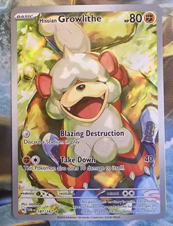 Hisuian Growlithe 181/167 Twilight Masquerade Illustration Rare Pokemon NM/MINT - Image 1