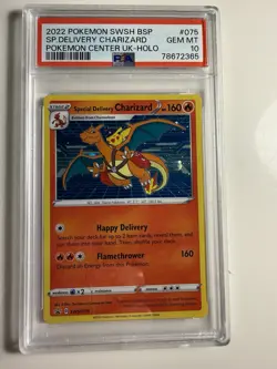 2022 POKEMON SWSH BLACK STAR PROMO #075 SPECIAL DELIVERY CHARIZARD-HOLO PSA 10 - Image 4