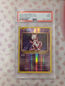 2016 Pokemon XY Evolutions Mewtwo Reverse Foil #51 PSA 9 - Image 1