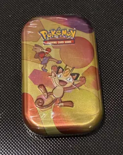 Pokemon TCG Sealed 151 Scarlet & Violet Mini Tin - Meowth/Hitmonlee - Image 1