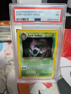 Pokemon TCG Dark Golbat 7/82 Team Rocket Holo Rare Unlimited PSA 7 With Swirl 🍥 - Image 1