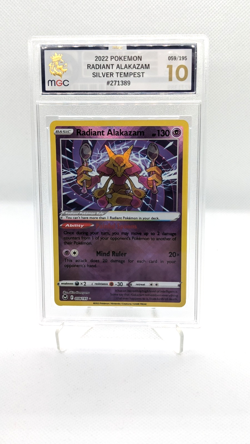 Radiant Alakazam Silver Tempest Holo Pokemon 2022 059/195 MGC Gem Mint 10 - Image 1