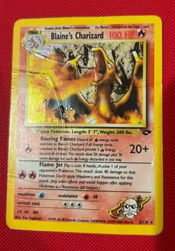 Pokemon TCG Blaine's Charizard Gym Challenge 2 Holo Unlimited Rare - Image 1