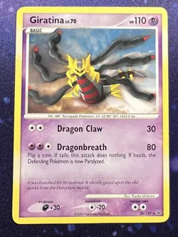 Pokemon TCG 2009 - Giratina Lv 70 28/127 - Rare Platinum - MP - Image 1