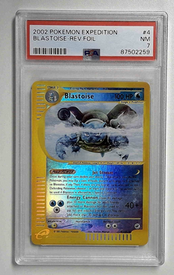 1x V1127: 2002: BLASTOISE-REV.FOIL: 4/165: EXPEDITION: PSA 7: NM: 87502259 Grad - Image 1