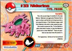 Topps Pokemon TV Animation Edition Blue Logo Nidorino #33 - Image 2