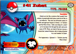 Zubat 41 Holo Foil Topps Tv Animation Black Logo Pokemon - Image 2