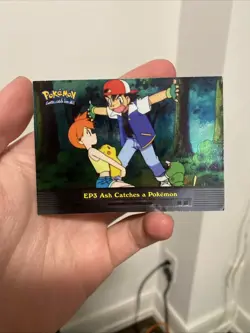 2000 Topps Pokemon EP3 Ash Catches a Pokemon TV Anim. Series 2 Blue logo- holo - Image 1