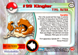 Topps Kingler #99 Foil Series 2 Pokemon 2000 - Image 2