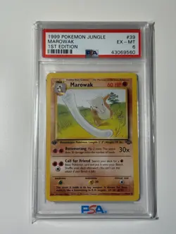 1999 POKEMON JUNGLE 1ST EDITION #39 MAROWAK PSA 6 - Image 1