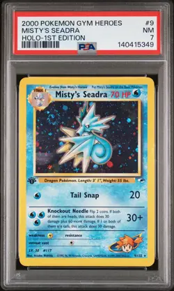 2000 POKEMON GYM HEROES HOLO-1ST ED #9 MISTY'S SEADRA PSA 7 - Image 1