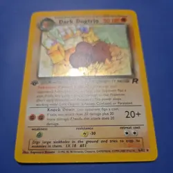 Pokemon Team Rocket Dark Dugtrio Holo Rare 6/82 1st Edition - Image 2