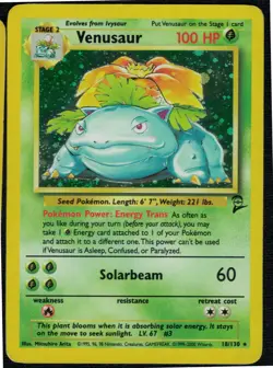 Venusaur 18/130 Base Set 2 Holo MP Pokemon Card HQ Scan - Image 1