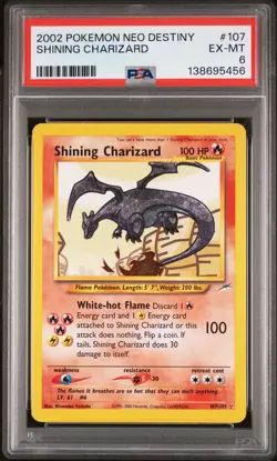 2002 POKEMON NEO DESTINY #107 SHINING CHARIZARD PSA 6 - Image 1
