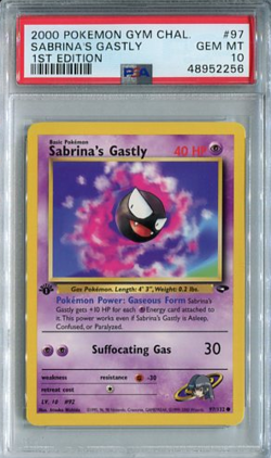 PSA 10 Pokemon 2000 1st Edition Sabrina's Gastly Gym Challenge 97 GEM MINT - Image 1