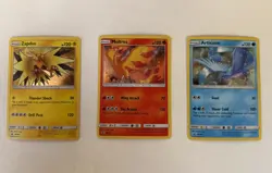 3x Legendary Birds Articuno Zapdos Moltres HOLO SET Pokemon SM145 SM144 SM143 NM - Image 2