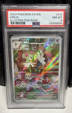 2023 POKEMON SVI EN-SCARLET & VIOLET ILLUSTRATION RARE #212 KIRLIA PSA 8 - Image 2