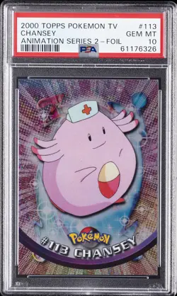 2000 TOPPS POKEMON TV ANIMATION SER 2 FOIL #113 CHANSEY PSA 10 - Image 1