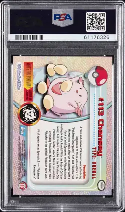 2000 TOPPS POKEMON TV ANIMATION SER 2 FOIL #113 CHANSEY PSA 10 - Image 2