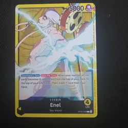 Bandai One Piece CCG Enel Leader OP05-098 Special 5000 Power Card - Image 1