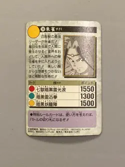 Suzaku 38 - Yu Yu Hakusho Prism Holo Bandai Vintage Card - Image 2