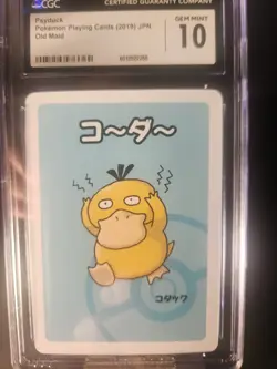 CGC gem mint 10 Psyduck Old Maid Playing Card 2019 Pokemon slab - Image 3