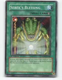 Sebek's Blessing #SD09-EN020 1st Edition Yugioh Card - Image 1