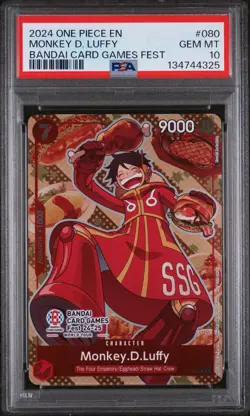 2024 ONE PIECE PROMOS BANDAI CARD GAMES FEST P-080 Monkey.D.Luffy PSA 10 - Image 1