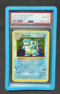 1999 Pokemon Game Shadowless # 2 Blastoise Holo PSA 8 Card NM -MINT Base Set - Image 1
