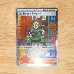 Pokemon TCG Lt. Surge's Bargain Trainer Supporter Card Lot 2 Cards English - Image 1