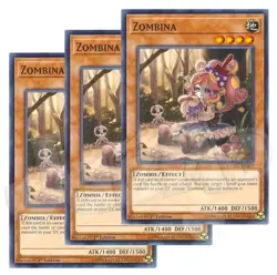 Yugioh - Zombina x 3 - 1st Edition NM - Plus Free Holographic Card - Image 1