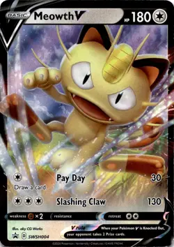 Meowth V Promo SWSH: Sword & Shield Promo Cards SWSH004 NM - Image 1