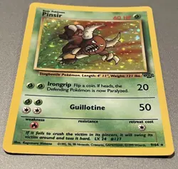 PINSIR 1999 POKEMON ORIGINAL JUNGLE RARE HOLO 9/64 Card Cards LP TCG Stagbeetle - Image 1