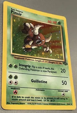 PINSIR 1999 POKEMON ORIGINAL JUNGLE RARE HOLO 9/64 Card Cards LP TCG Stagbeetle - Image 3