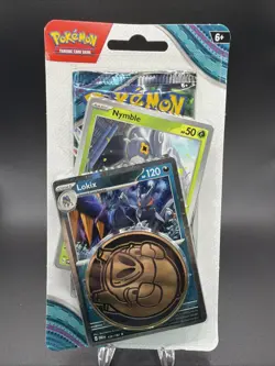 Pokemon Lokix/Nymble Twilight Masquerade Blister Pack + Coin - Image 1