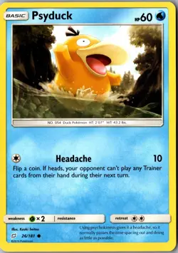 Psyduck 26/181 Common SM - Team Up LP Pokemon Card - Image 1
