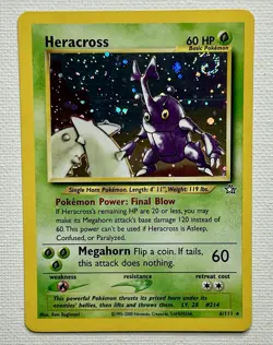 Heracross 6/111 Neo Genesis Holo Rare Unlimited English 2000 TCG Pokemon VLP - Image 1