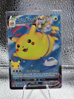 💥 Pokemon TCG Flying Pikachu VMAX Holo Ultra Rare Card 007/025 Celebrations - Image 1