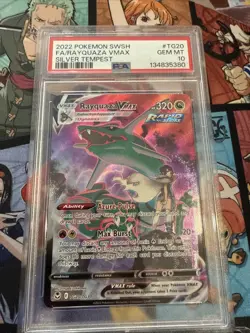 2022 POKEMON SWORD & SHIELD SILVER TEMPEST #TG20 FULL ART/RAYQUAZA VMAX PSA 10 - Image 1