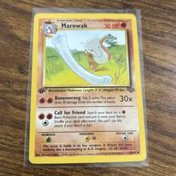 Pokemon TCG Marowak Jungle 39/64 WHITE DOT ERROR 1st Edition LP - Image 1
