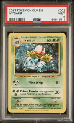 PSA 9 Mint Ivysaur 002/034 CLV TCG Classic Holo 2023 Pokemon - Image 1