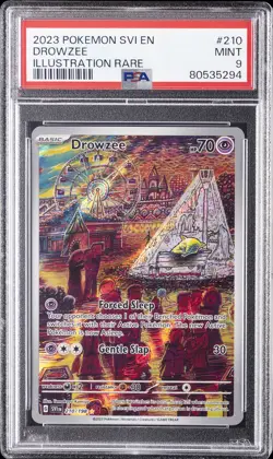 2023 POKEMON SVI EN-SCARLET & VIOLET ILLUSTRATION RARE #210 DROWZEE PSA 9 - Image 1